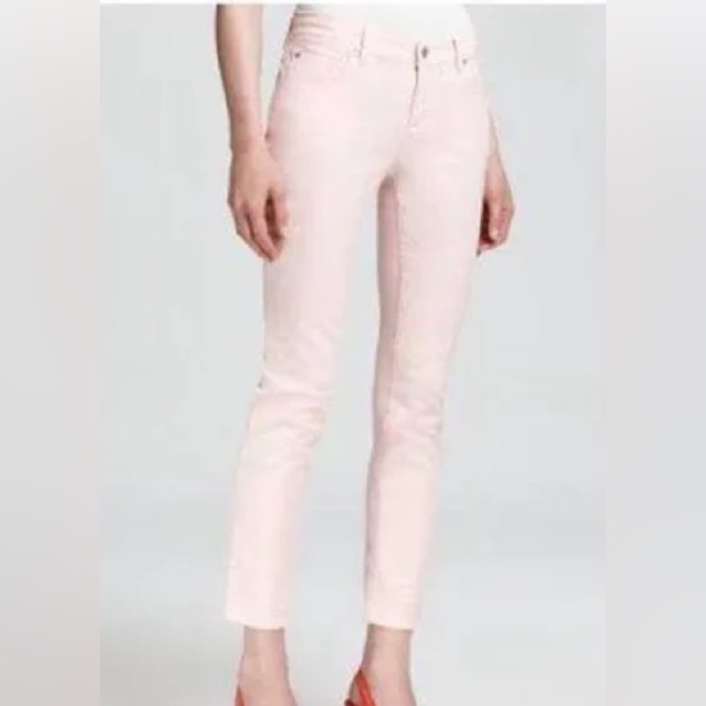 Eileen Fisher Pale Pink Skinny Jeans Organic Cotton Stretch‎ size 4